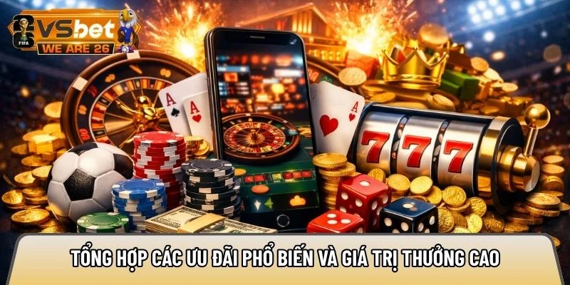 Tổng hợp các ưu đãi phổ biến và giá trị thưởng cao